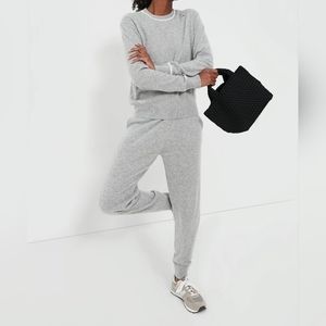 NWT $368 RLX Ralph Lauren Women's XL Gray Logo 100% Cashmere Pull-on Sweat pants